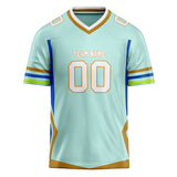 Custom Unisex Mint Green & White Pattern Football Jersey