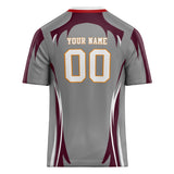 Custom Unisex Gray & Brown Pattern Football Jersey