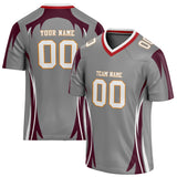 Custom Unisex Gray & Brown Pattern Football Jersey