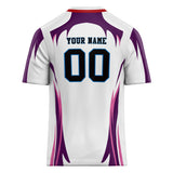 Custom Unisex White & Purple Pattern Football Jersey