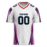 Custom Unisex White & Purple Pattern Football Jersey