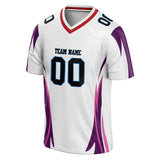 Custom Unisex White & Purple Pattern Football Jersey