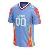 Custom Unisex Light Blue & Red Pattern Football Jersey