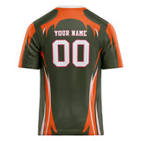 Custom Unisex Olive & Orange Pattern Football Jersey