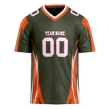 Custom Unisex Olive & Orange Pattern Football Jersey