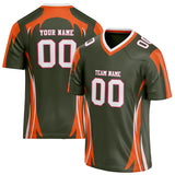 Custom Unisex Olive & Orange Pattern Football Jersey