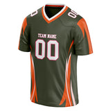 Custom Unisex Olive & Orange Pattern Football Jersey