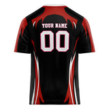 Custom Unisex Black & Red Pattern Football Jersey