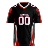 Custom Unisex Black & Red Pattern Football Jersey