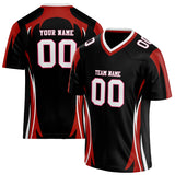 Custom Unisex Black & Red Pattern Football Jersey