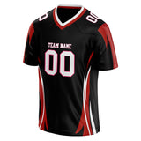 Custom Unisex Black & Red Pattern Football Jersey