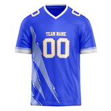 Custom Unisex Blue & White Pattern Football Jersey