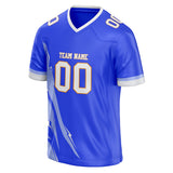 Custom Unisex Blue & White Pattern Football Jersey