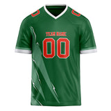 Custom Unisex Green & White Pattern Football Jersey