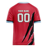 Custom Unisex Red & Black Pattern Football Jersey