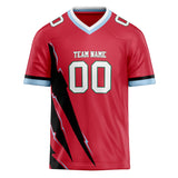 Custom Unisex Red & Black Pattern Football Jersey