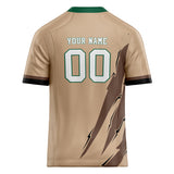 Custom Unisex Light Brown & Brown Pattern Football Jersey