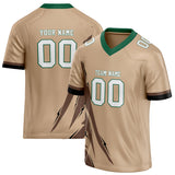 Custom Unisex Light Brown & Brown Pattern Football Jersey