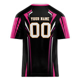 Custom Unisex Black & Pink Pattern Football Jersey