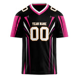 Custom Unisex Black & Pink Pattern Football Jersey