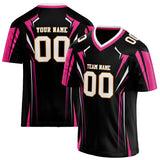 Custom Unisex Black & Pink Pattern Football Jersey