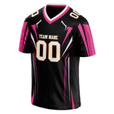 Custom Unisex Black & Pink Pattern Football Jersey