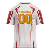 Custom Unisex White & Red Pattern Football Jersey