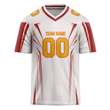 Custom Unisex White & Red Pattern Football Jersey