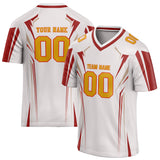 Custom Unisex White & Red Pattern Football Jersey