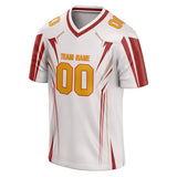 Custom Unisex White & Red Pattern Football Jersey