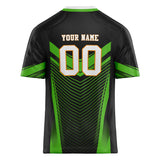 Custom Unisex Black & Neon Green Pattern Football Jersey