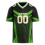 Custom Unisex Black & Neon Green Pattern Football Jersey