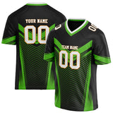 Custom Unisex Black & Neon Green Pattern Football Jersey