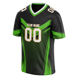 Custom Unisex Black & Neon Green Pattern Football Jersey