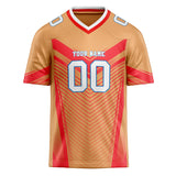 Custom Unisex Orange & Red Pattern Football Jersey