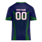 Custom Unisex Navy & Kelly Green Pattern Football Jersey