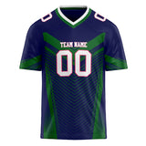 Custom Unisex Navy & Kelly Green Pattern Football Jersey