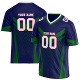 Custom Unisex Navy & Kelly Green Pattern Football Jersey