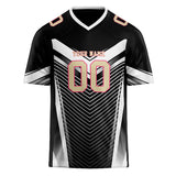 Custom Unisex Black & White Pattern Football Jersey