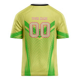 Custom Unisex Light Yellow & Green Pattern Football Jersey