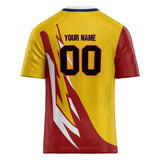 Custom Unisex Yellow & Red Pattern Football Jersey