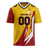 Custom Unisex Yellow & Red Pattern Football Jersey