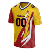 Custom Unisex Yellow & Red Pattern Football Jersey