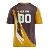 Custom Unisex Brown & Gold Pattern Football Jersey