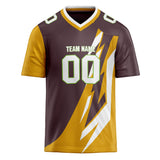 Custom Unisex Brown & Gold Pattern Football Jersey