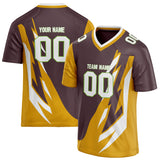 Custom Unisex Brown & Gold Pattern Football Jersey