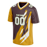 Custom Unisex Brown & Gold Pattern Football Jersey