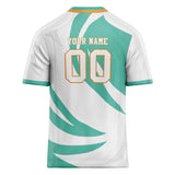 Custom Unisex White & Teal Pattern Football Jersey