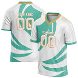 Custom Unisex White & Teal Pattern Football Jersey