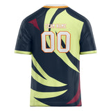 Custom Unisex Black & Yellow Green Pattern Football Jersey